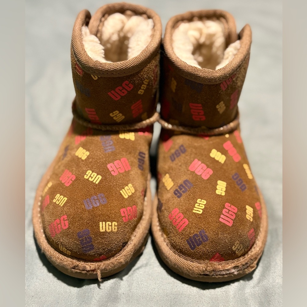 UGG Brown Multicolor Logo Boots